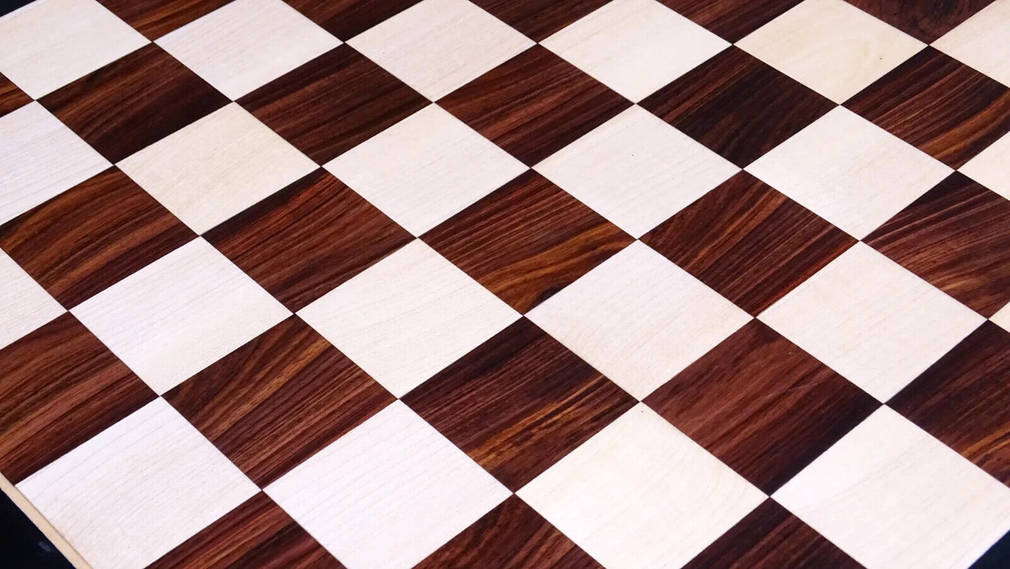 23 inch Solid Wood Chess Board in Indian Rosewood and Maple Wood - 55 mm sq