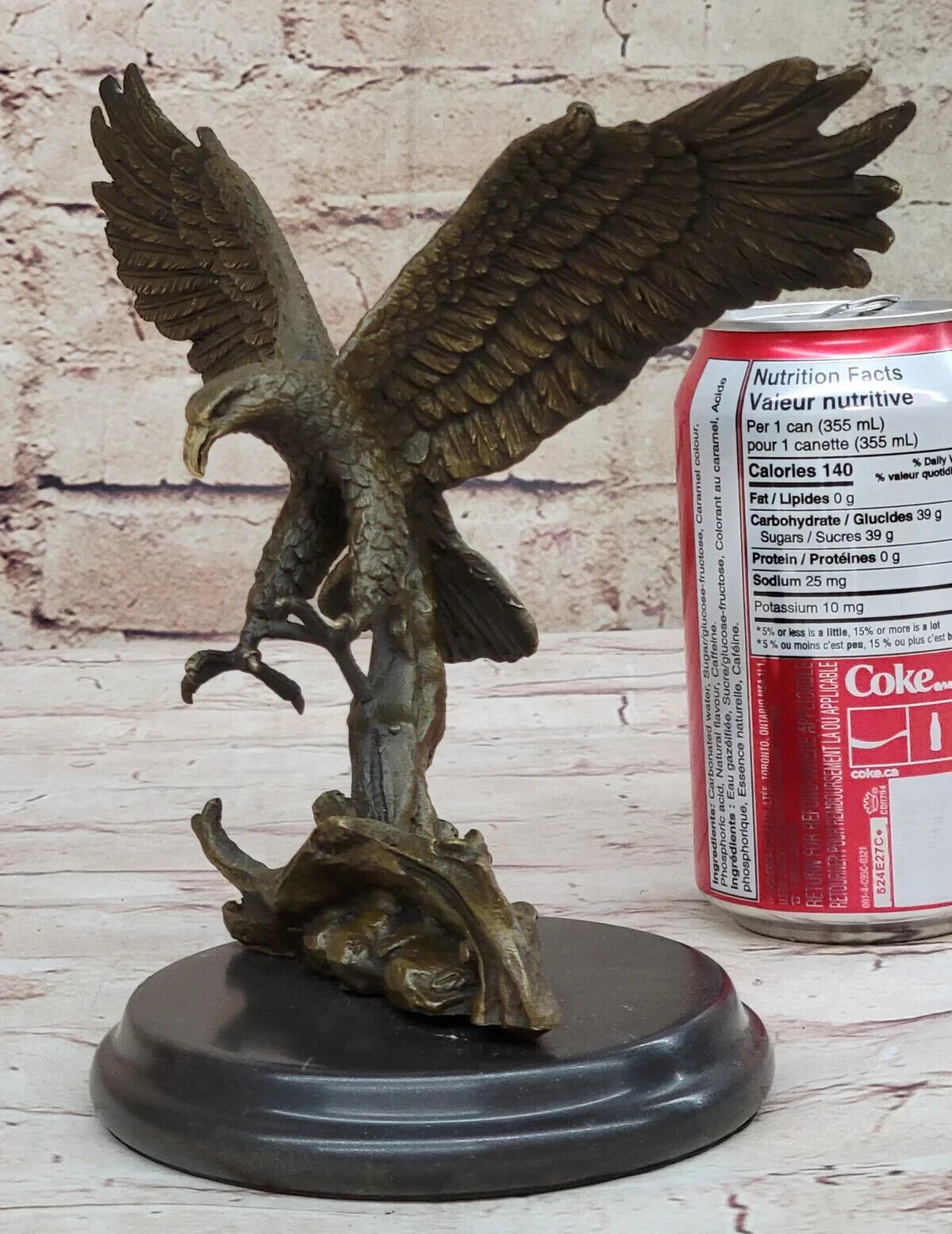 100% Real Bronze AMERICAN BALD EAGLE Figure Sculpture Art Figurine SALE 8 Inch