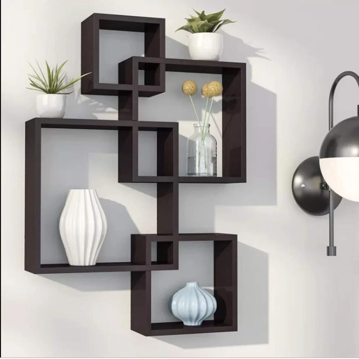 Wooden Interweave Floating Wall Mounted Shelves