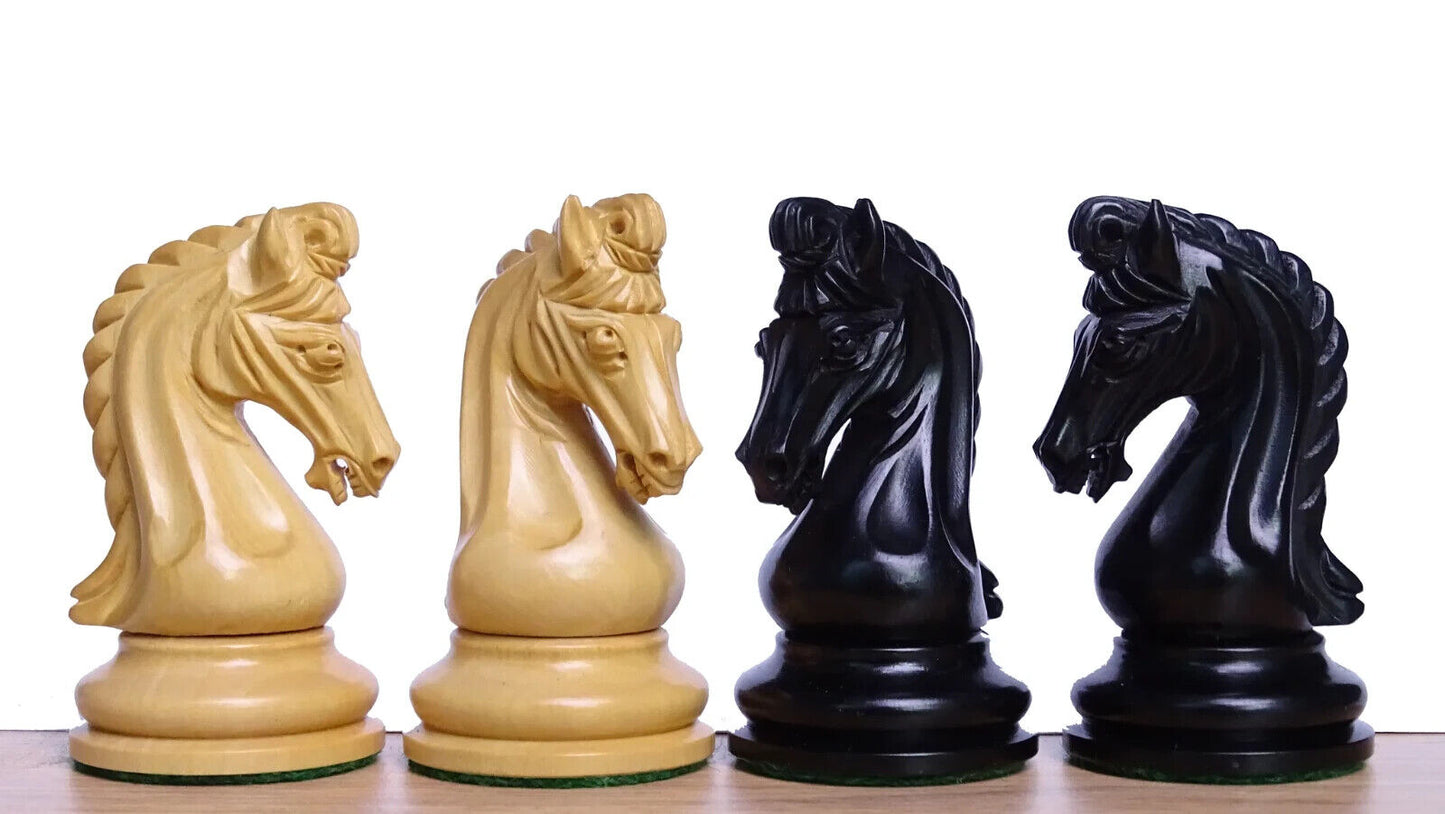 Triple weighted Imperial Chess Pieces in Ebony & Boxwood - 3.75 inch King