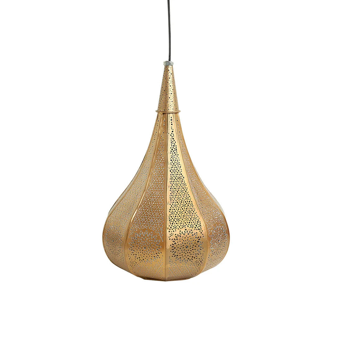 'Morrocan Flame' Hand-etched Pendant Lamp In Iron (33 cm, Matte Finish)