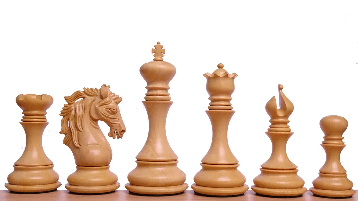 The Leo Series Luxury Triple Weighted Chess Pieces Ebony/Boxwood 4.4 In King