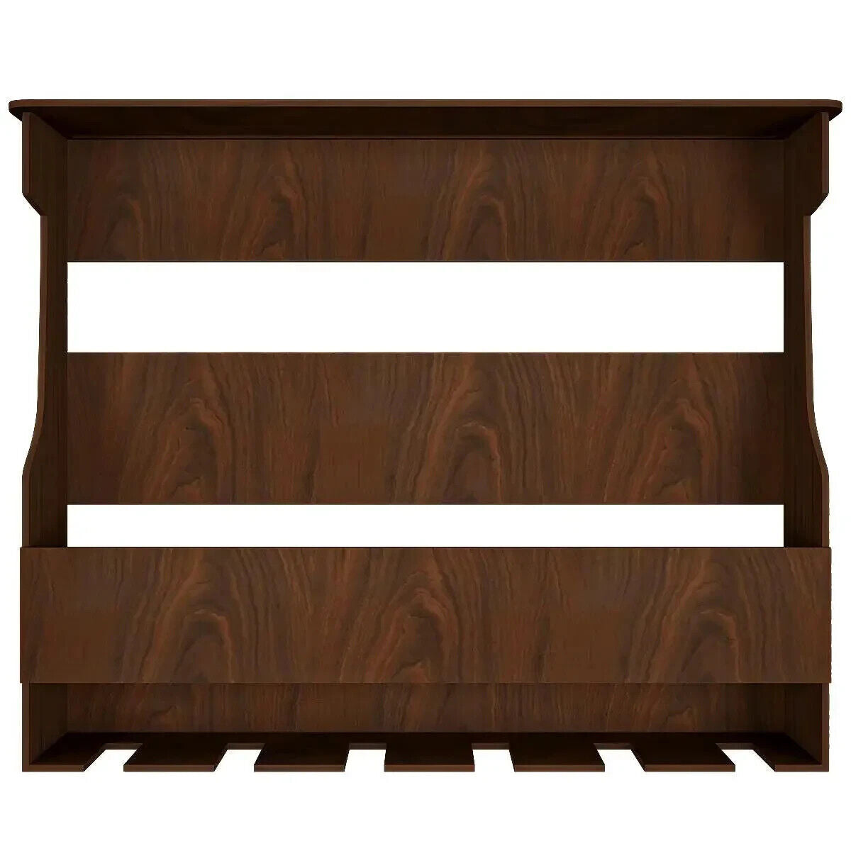 Backlit MDF Bar Wall Shelf / Mini Bar Cabinet in Walnut Finish