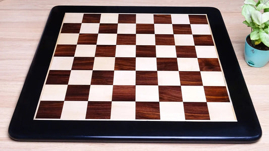 23 inch Solid Wood Chess Board in Indian Rosewood and Maple Wood - 55 mm sq