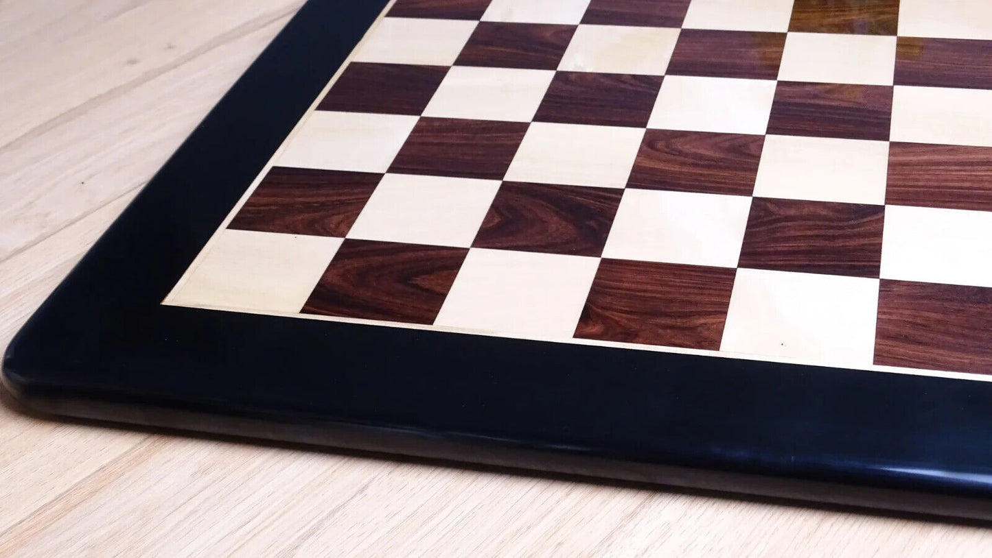 21 inch Solid Wood Chess Board in Indian Rosewood and Maple Wood - 53mm