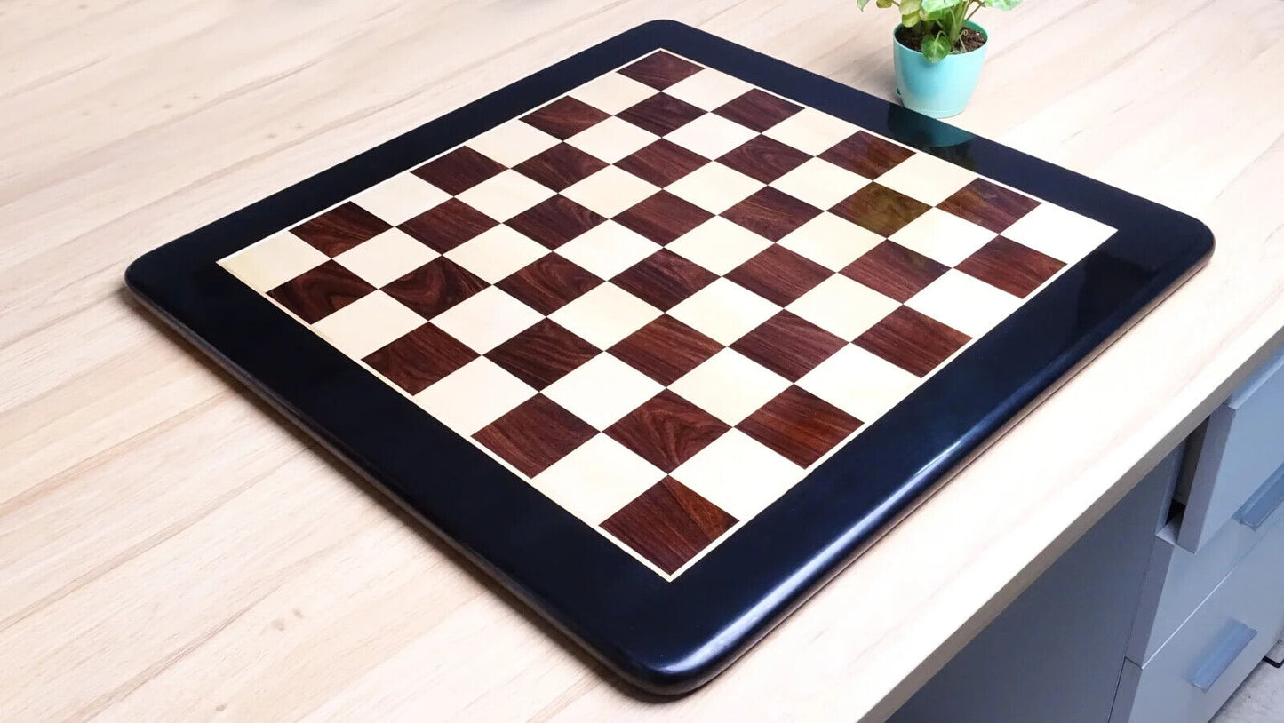 21 inch Solid Wood Chess Board in Indian Rosewood and Maple Wood - 53mm