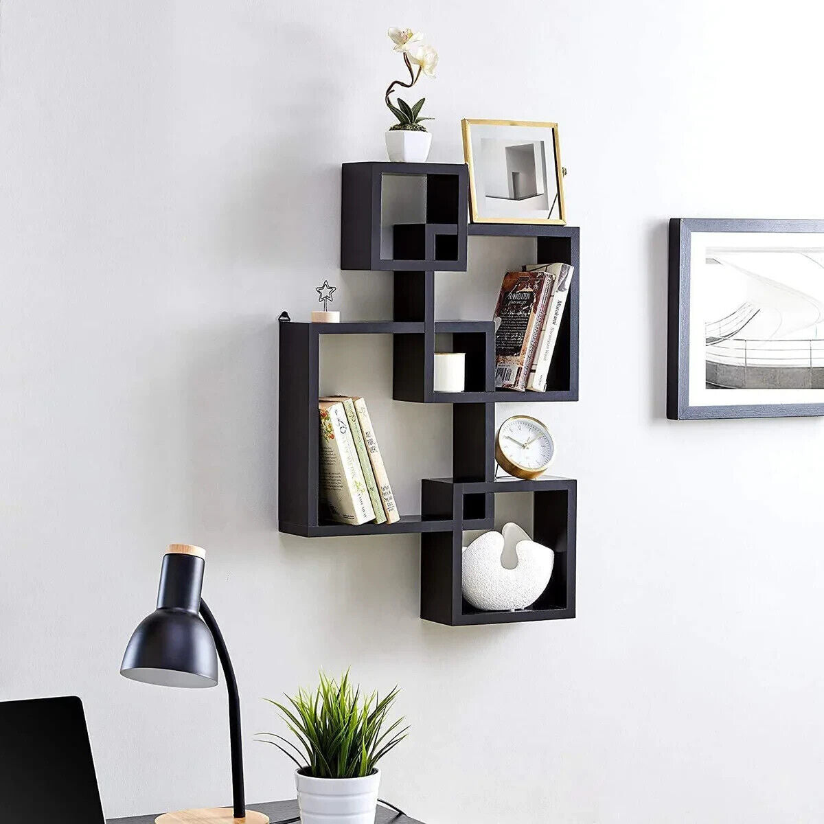 Wooden Interweave Floating Wall Mounted Shelves