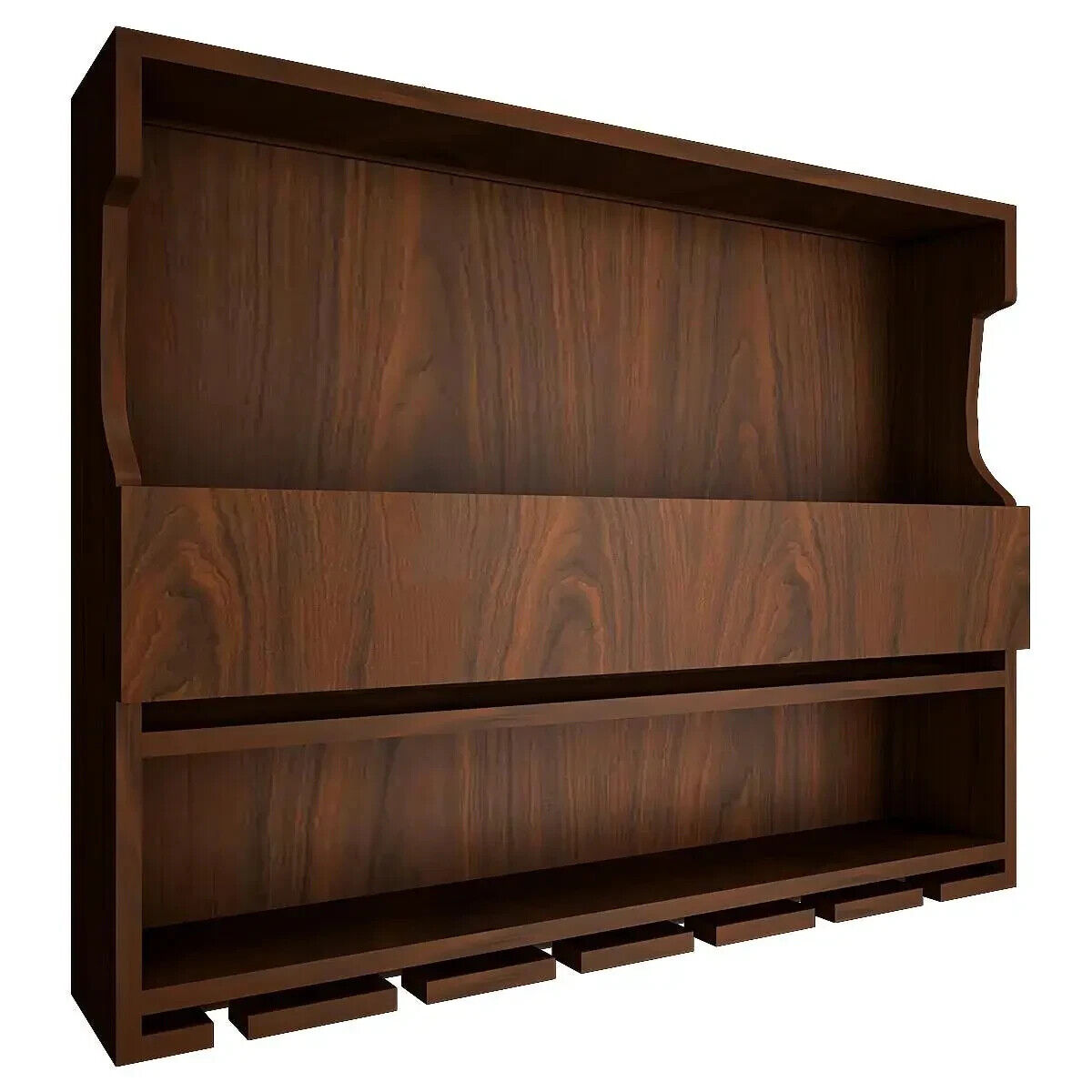 Exquisite Backlit MDF Bar Shelf / Mini Bar Cabinet in Walnut Finish