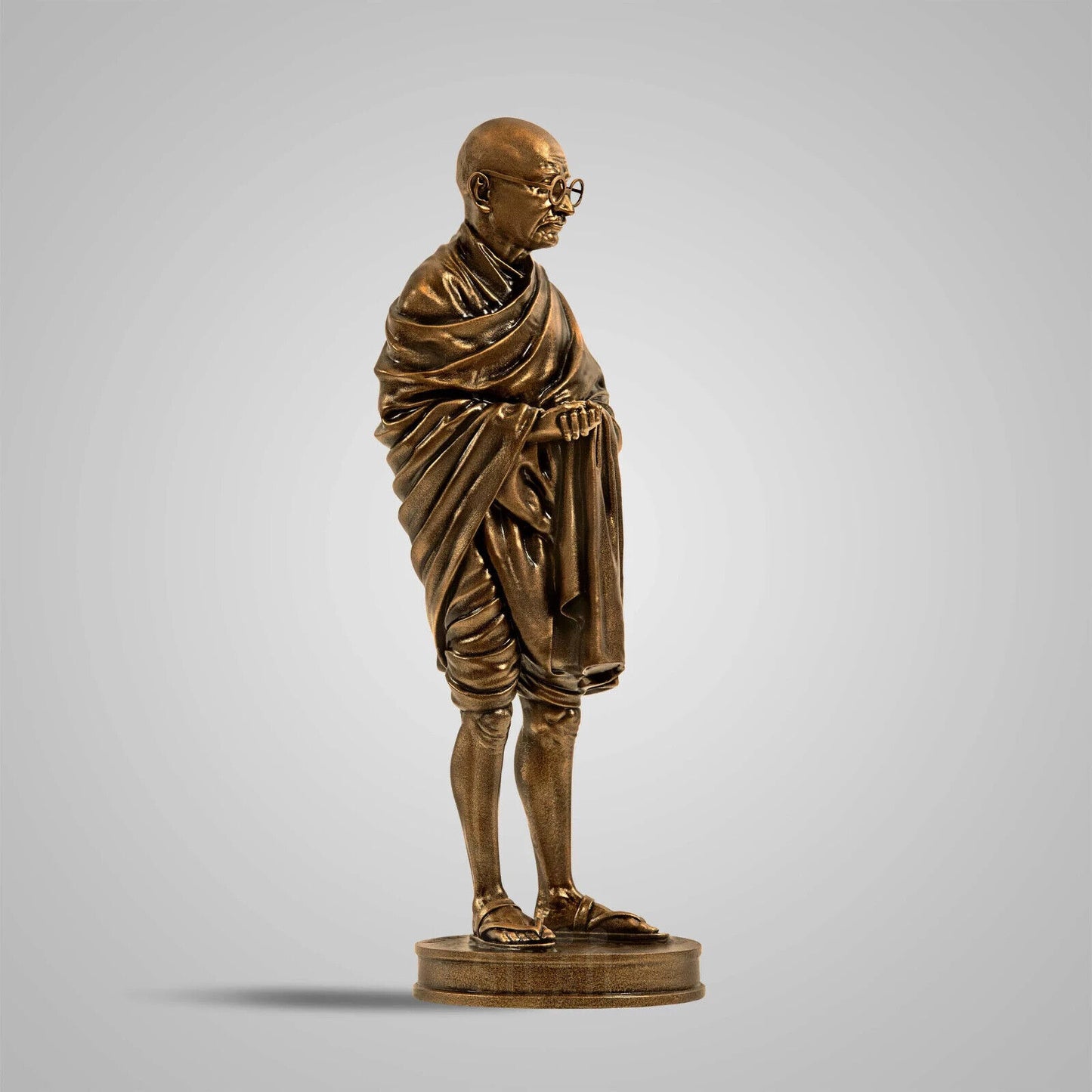 Antique Bronze  Handcrafted Mahatma Gandhi Full Figure Sculpture - 12 in