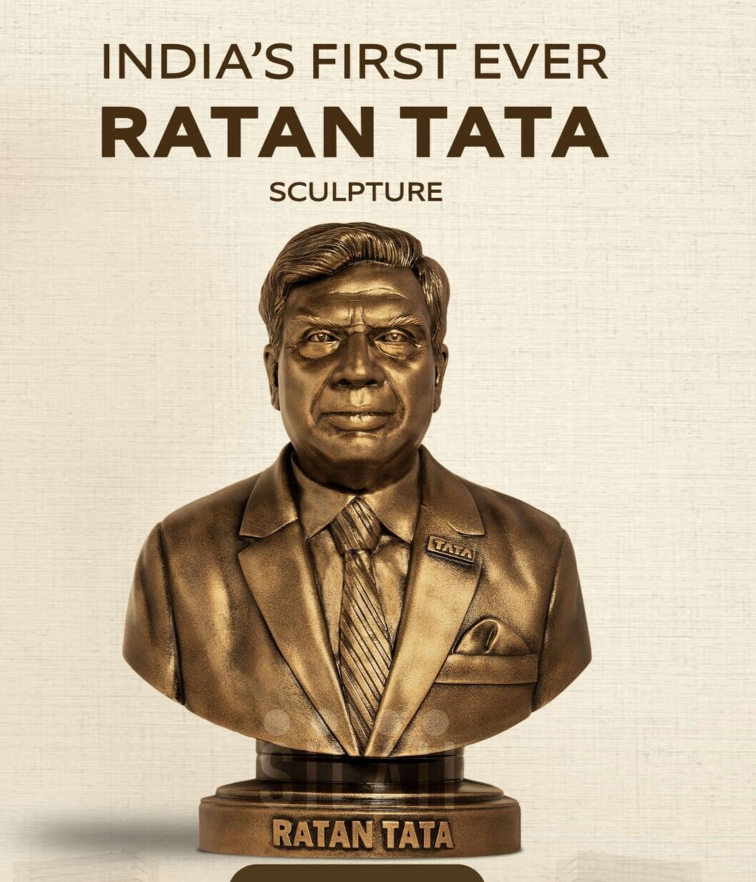 Antique Bronze Ratan Tata Sculpture