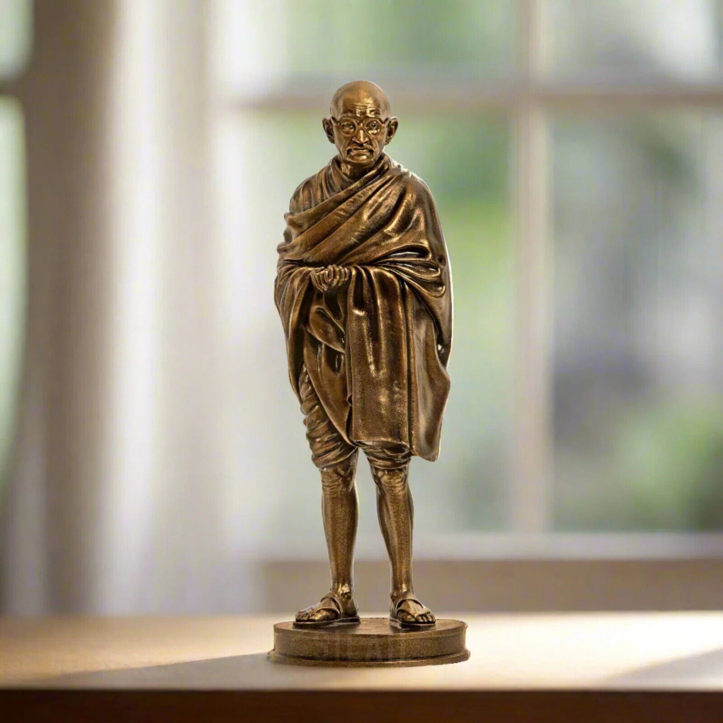 Antique Bronze  Handcrafted Mahatma Gandhi Full Figure Sculpture - 12 in