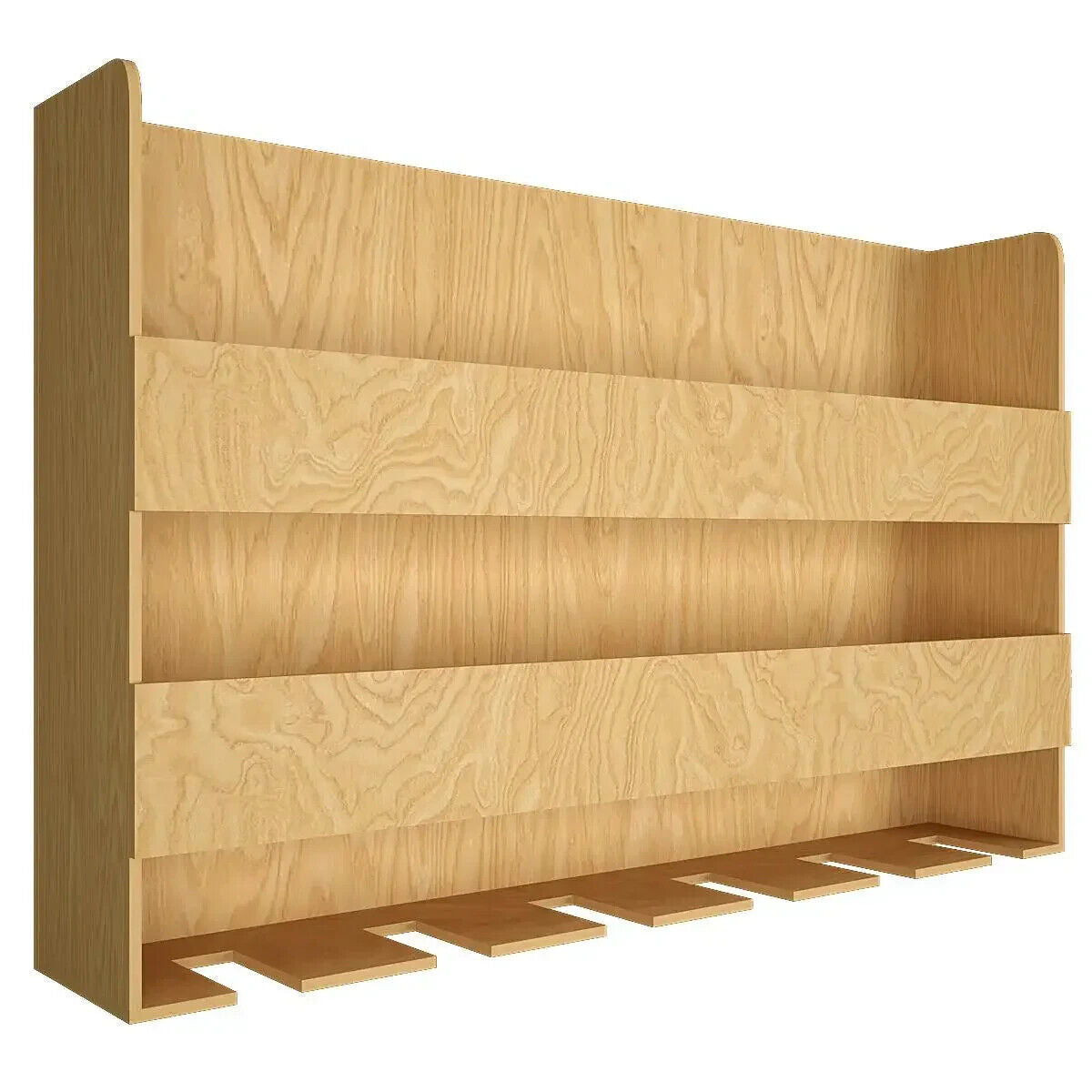 Aesthetic Backlit Wall Mounted Bar Shelf in Light Oak Finish