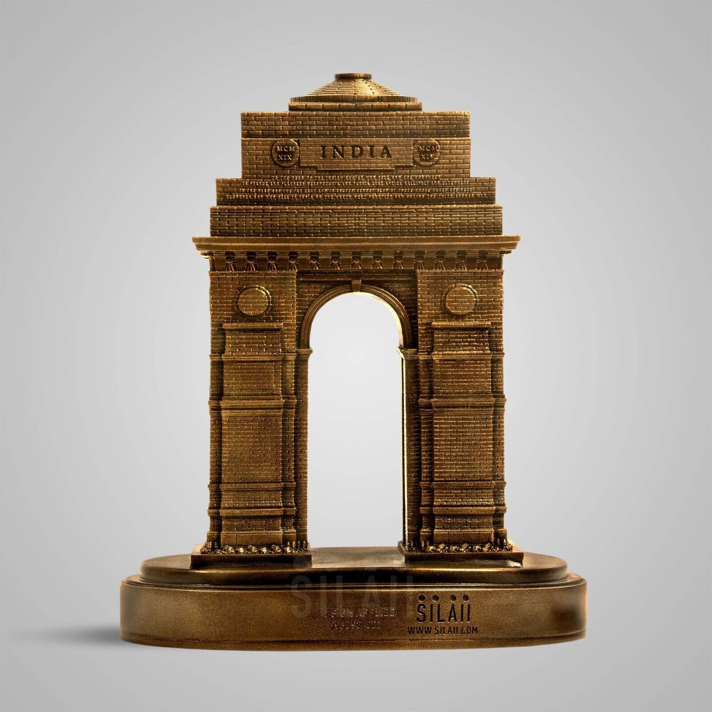 ANTIQUE BRONZE - INDIA GATE - Monumental Sculpture 8 Inch