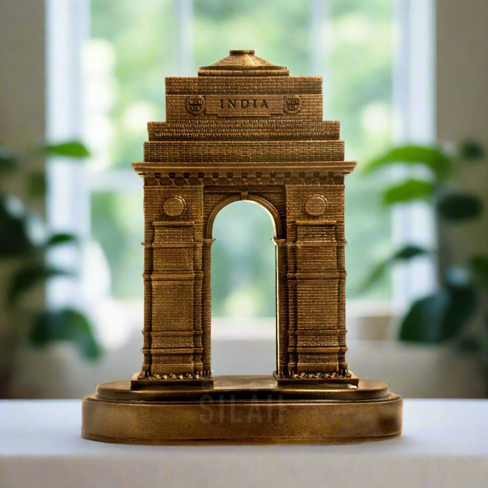 ANTIQUE BRONZE - INDIA GATE - Monumental Sculpture 8 Inch