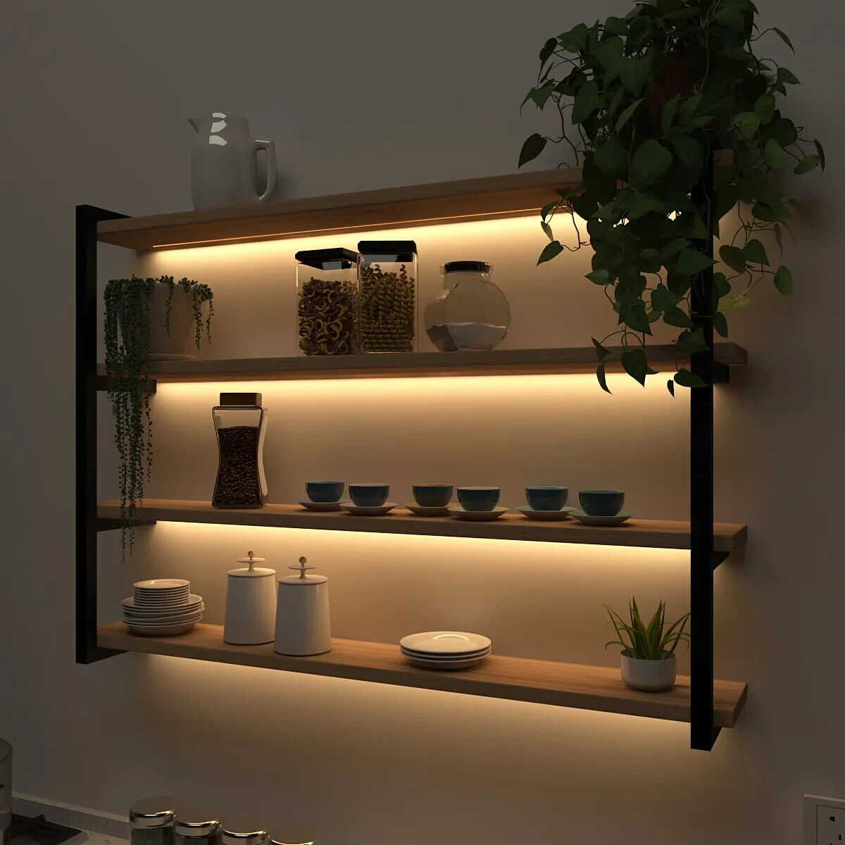 Backlit Wall Shelf In Contemporary Design - 24 Inch