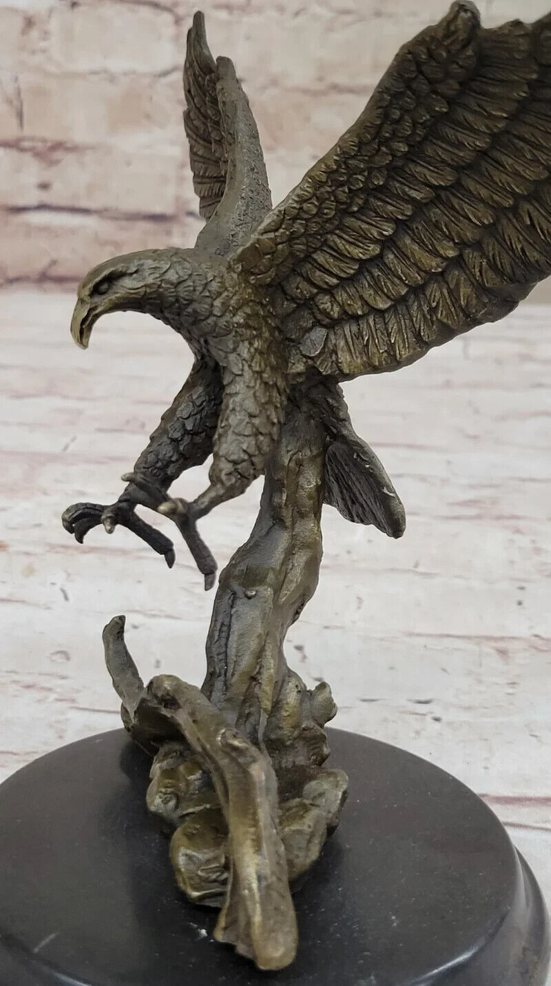 100% Real Bronze AMERICAN BALD EAGLE Figure Sculpture Art Figurine SALE 8 Inch