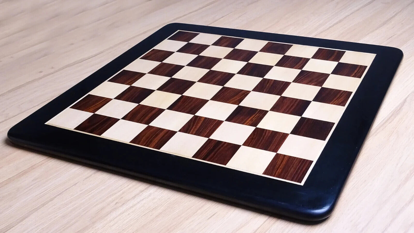 23 inch Solid Wood Chess Board in Indian Rosewood and Maple Wood - 55 mm sq