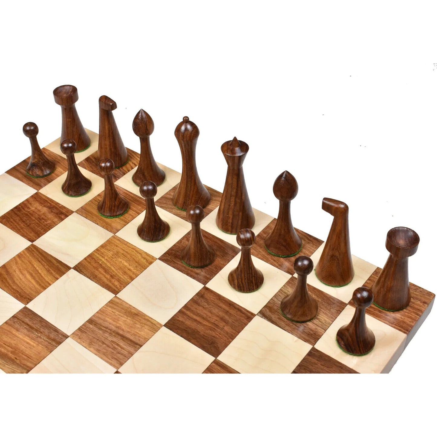 3.6" Herman Ohme Minimalist Combo Chess Set- Chess Piece & Board-Golden Rosewood