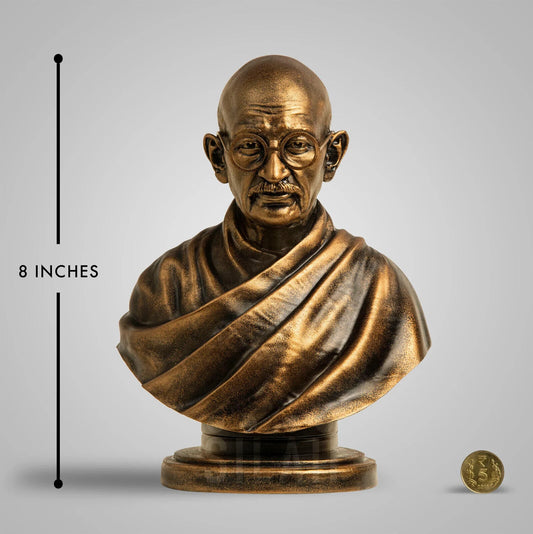 Mahatma Gandhi Antique Bronze Sculpture - 8 Inches