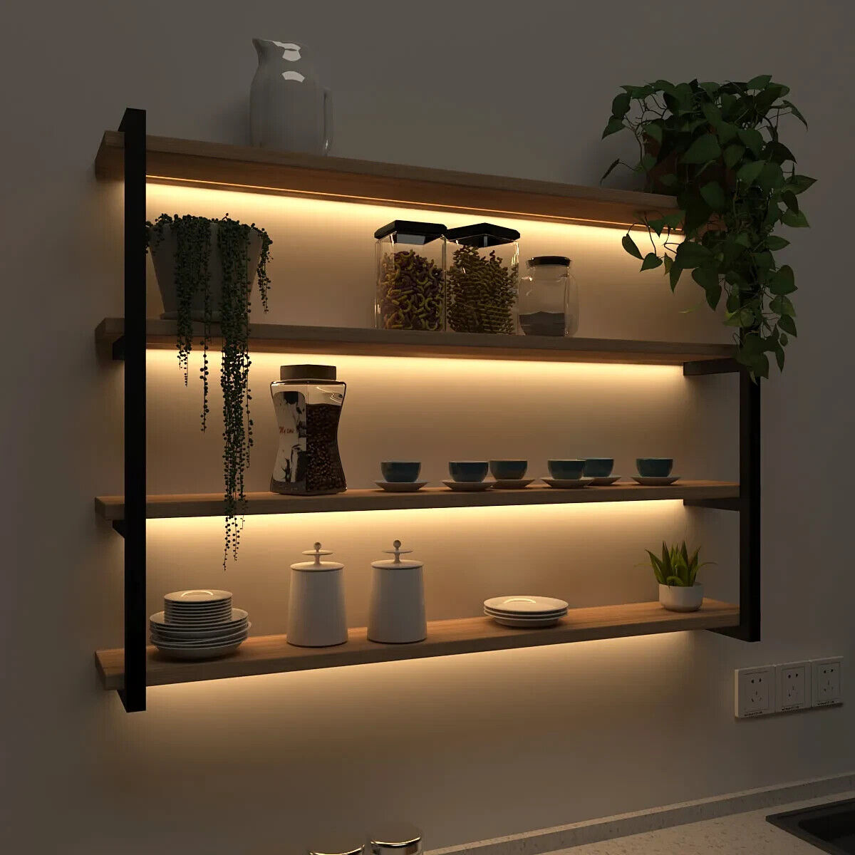 Backlit Wall Shelf In Contemporary Design - 24 Inch