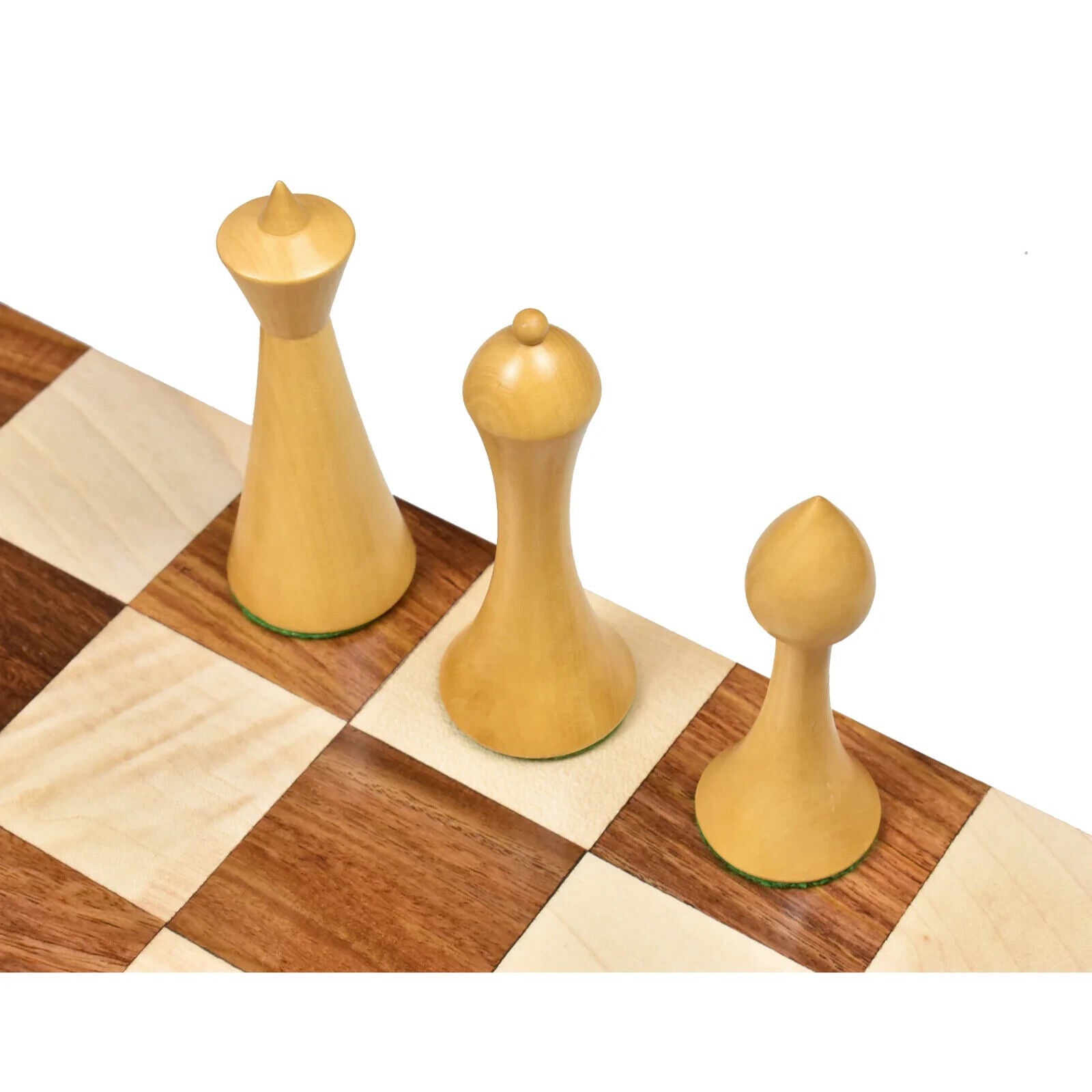 3.6" Herman Ohme Minimalist Combo Chess Set- Chess Piece & Board-Golden Rosewood