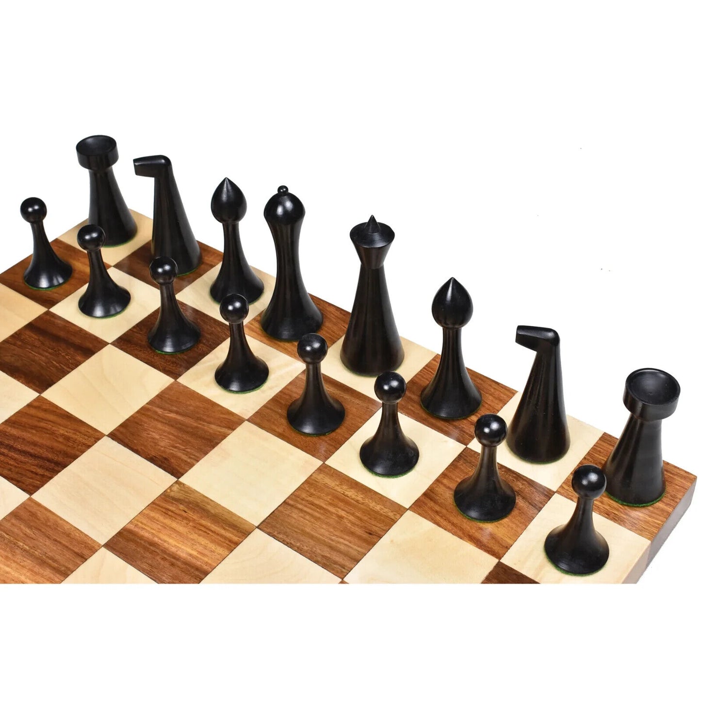 Hermann Ohme Chess Set - 3.6" Ebonised Boxwood Pieces + Golden Rosewood Board