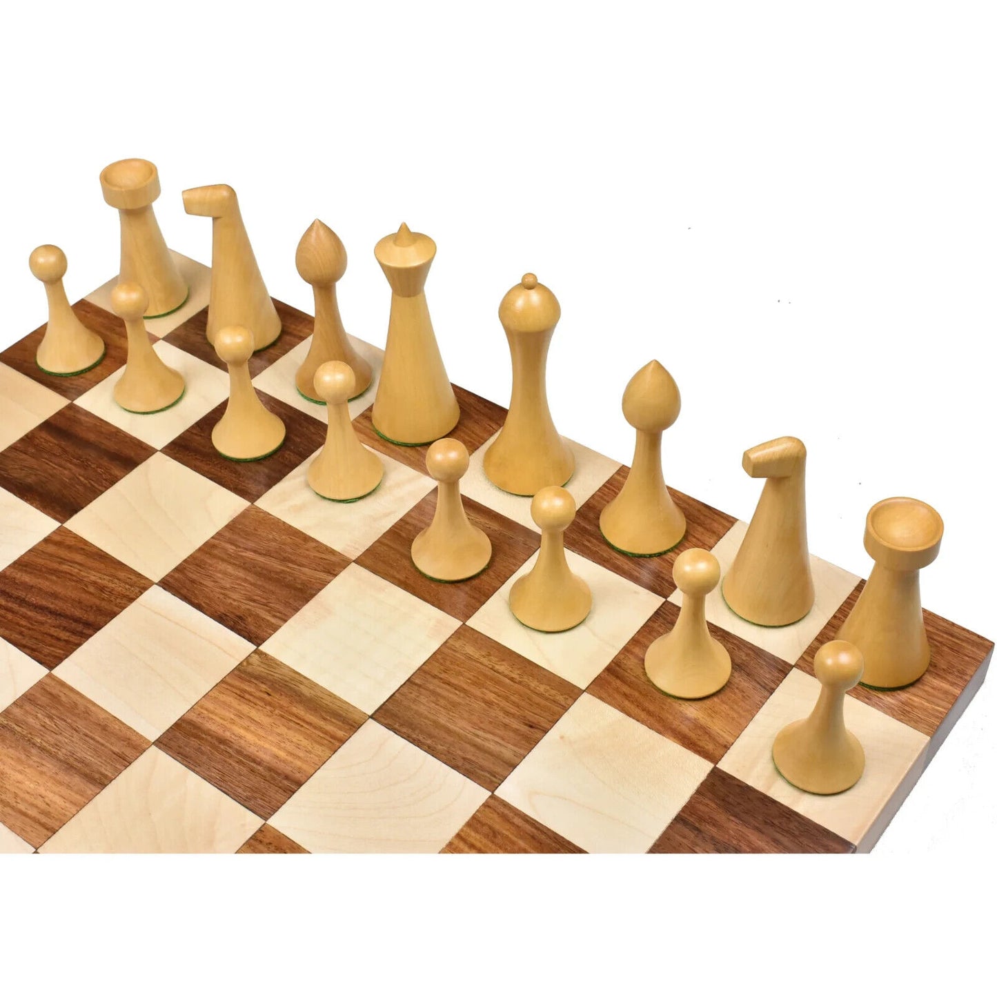 Hermann Ohme Chess Set - 3.6" Ebonised Boxwood Pieces + Golden Rosewood Board