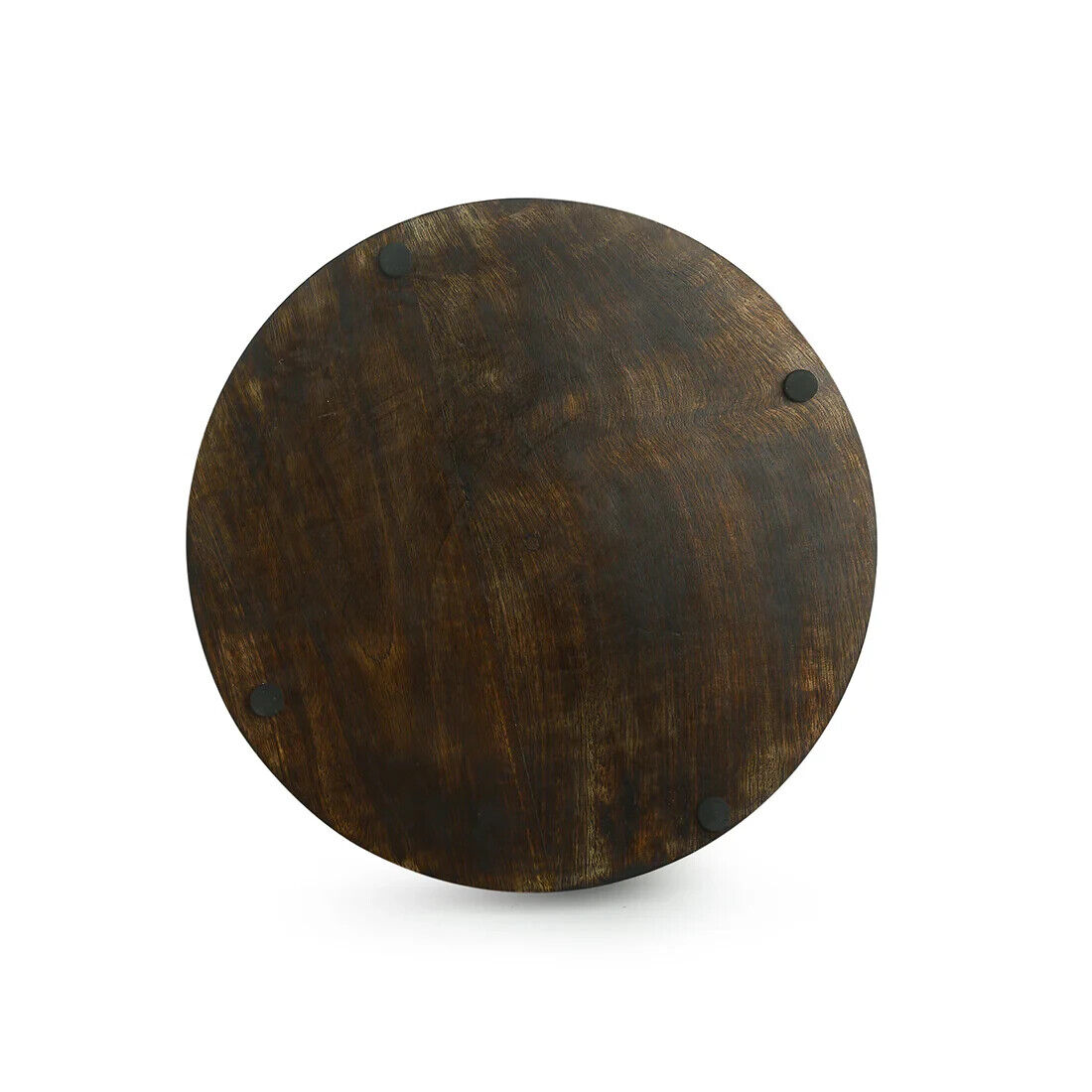 'Oasis Serves' Hand-Painted Round Serving Tray In Mango Wood