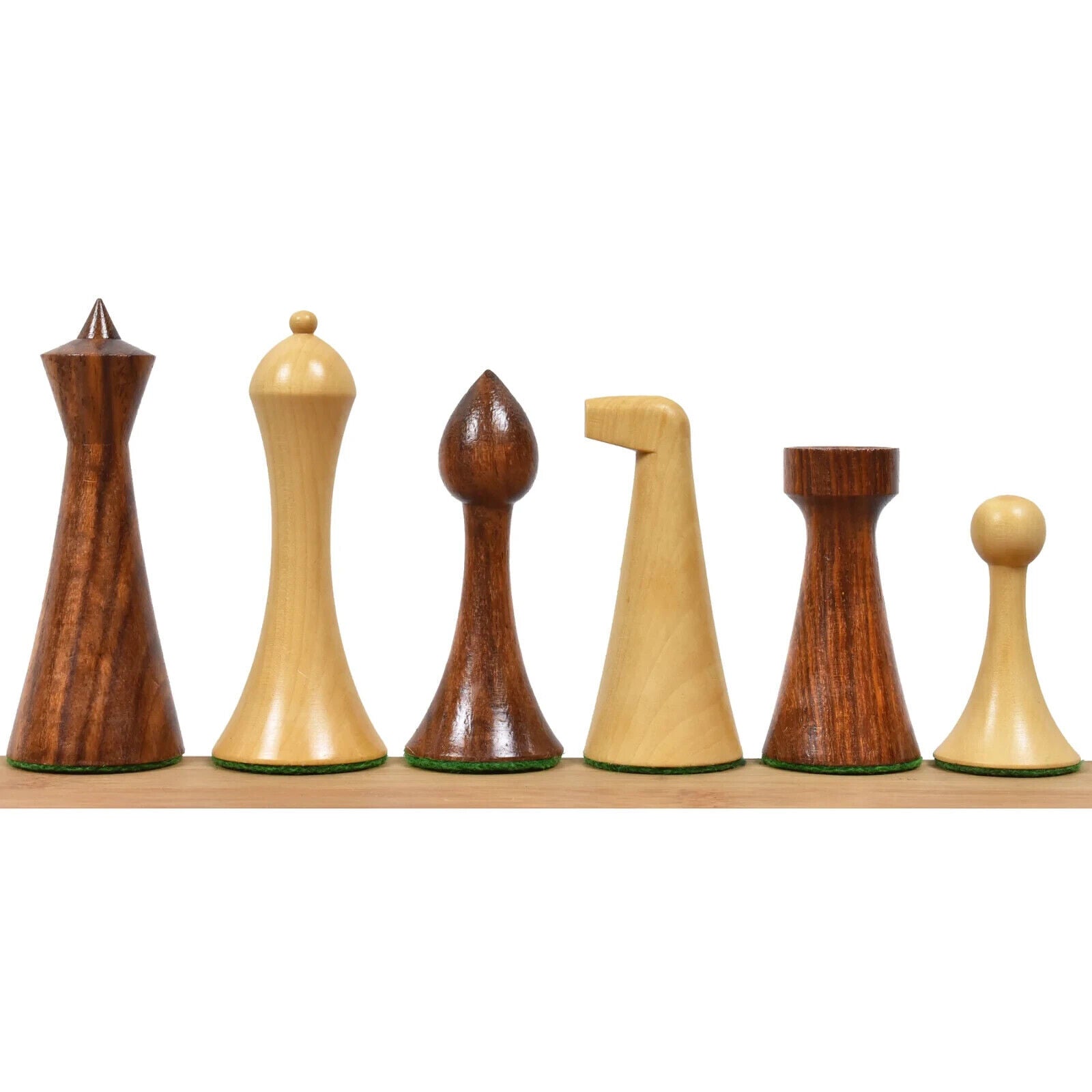 3.6" Herman Ohme Minimalist Combo Chess Set- Chess Piece & Board-Golden Rosewood