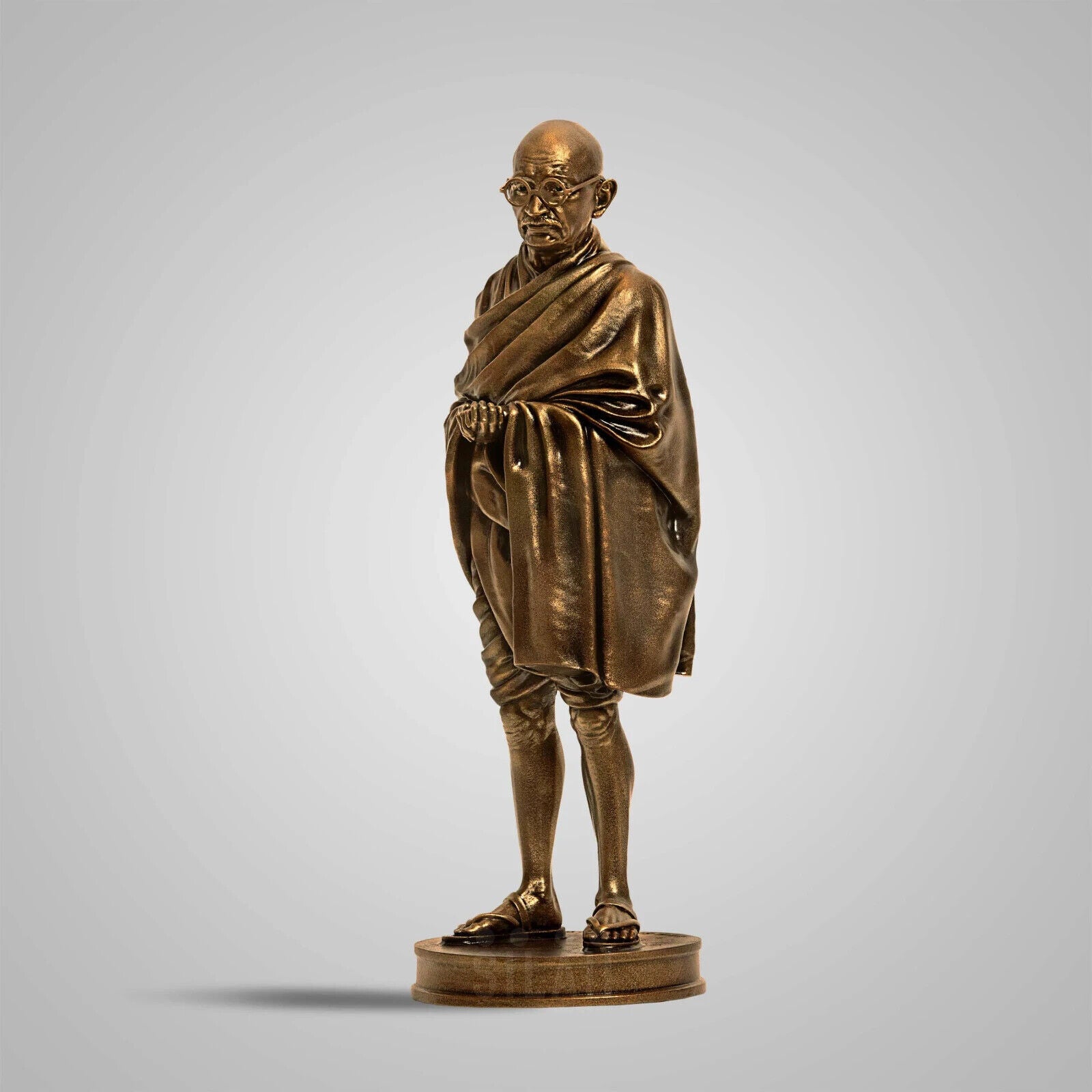 Antique Bronze  Handcrafted Mahatma Gandhi Full Figure Sculpture - 12 in