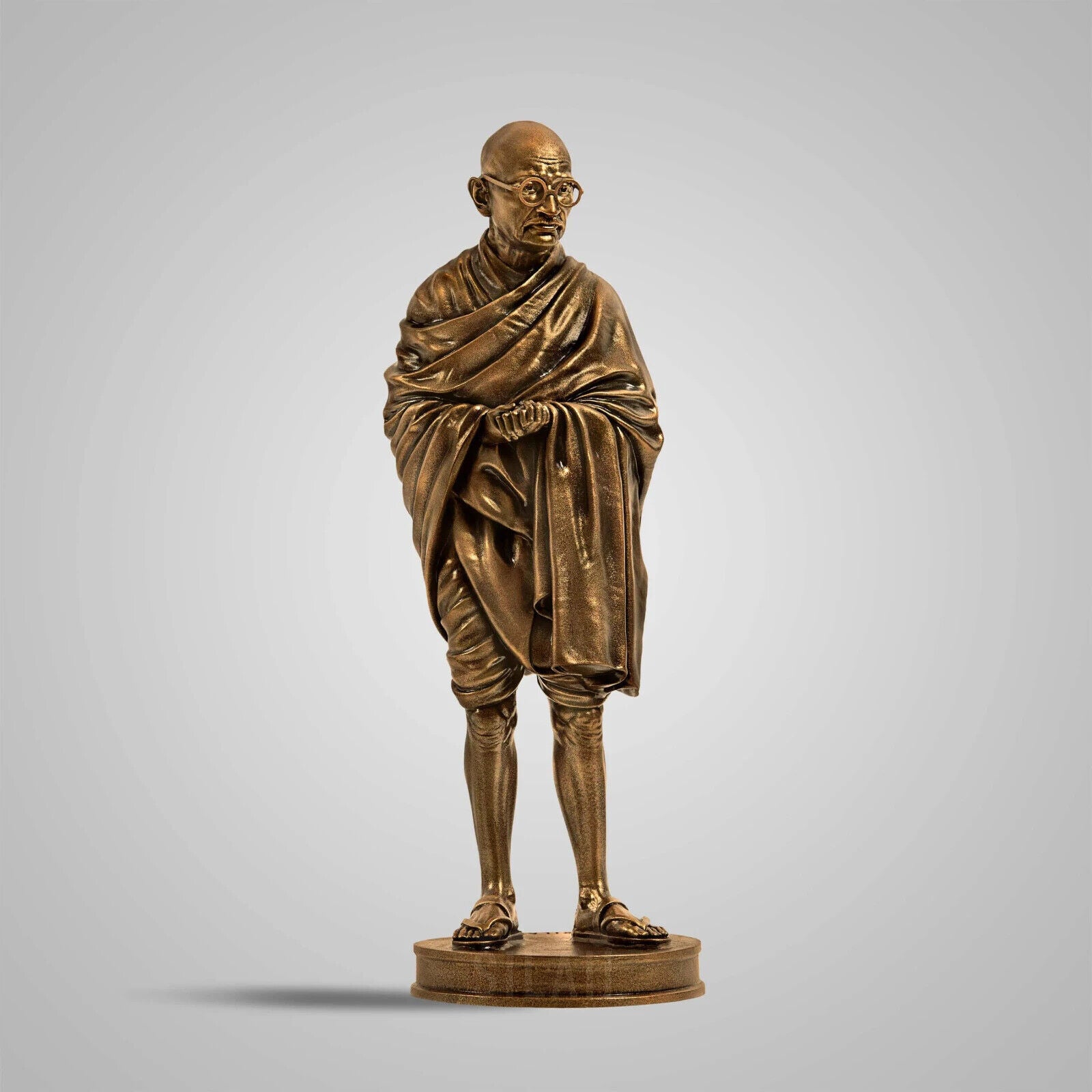 Antique Bronze  Handcrafted Mahatma Gandhi Full Figure Sculpture - 12 in