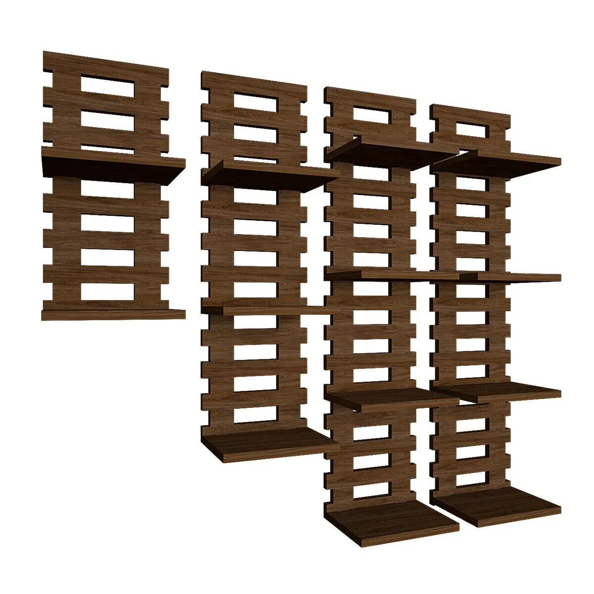 Urban Homes Designer Dark Walnut Planter Shelves Set Of 4